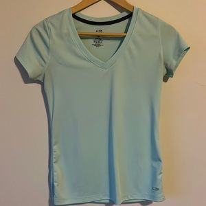 Champion mint green blue short sleeved crew scooped neck T-shirt (XS)